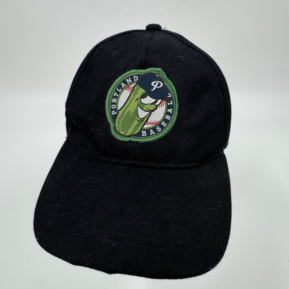 Portland Pickles Baseball Cap DJ Sports Group Black Mascot Hat Adjustable Strap